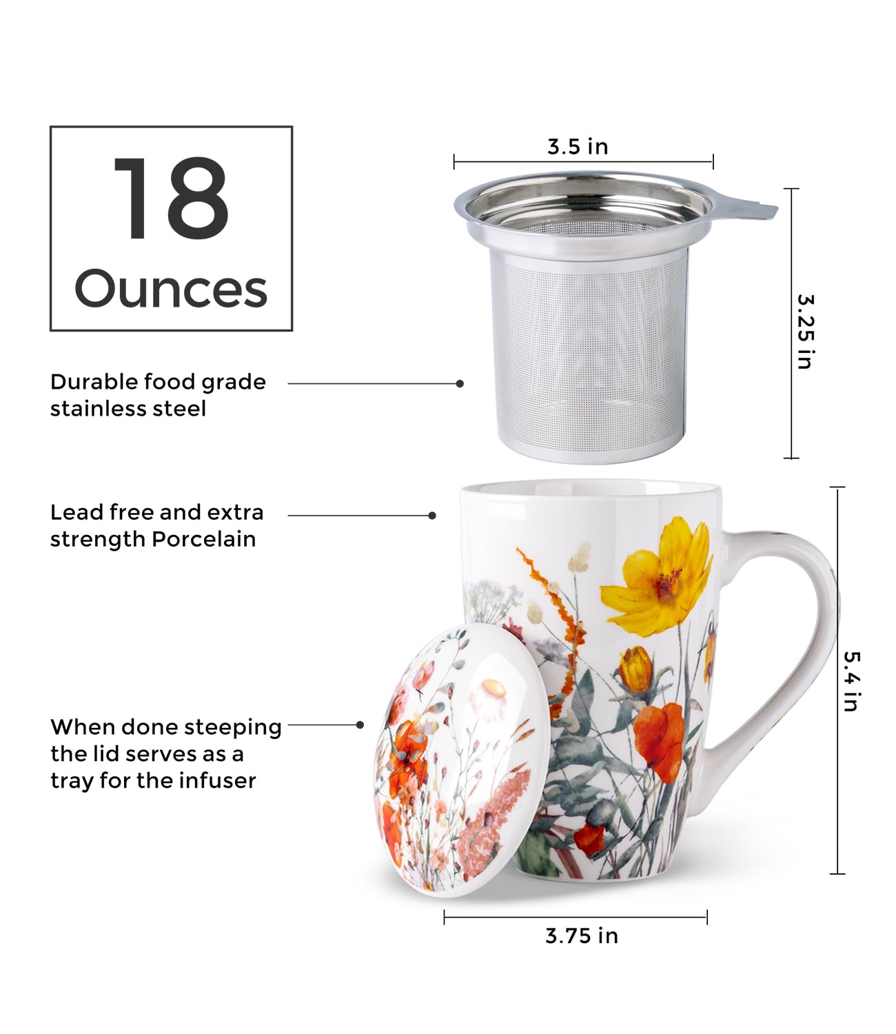 Infusor de acero inoxidable ultrafino de AmorArc para infusiones limpias
