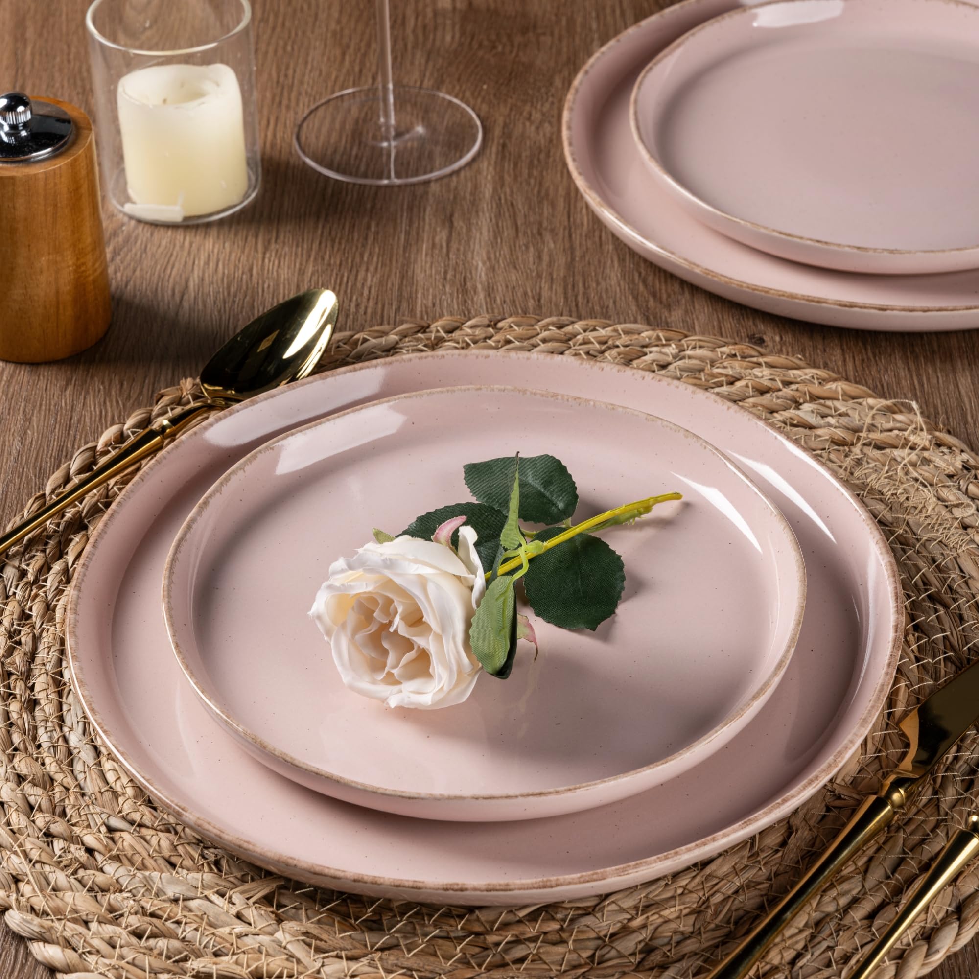 AmorArc plato postre 8 pulgadas con esmaltado moteado.