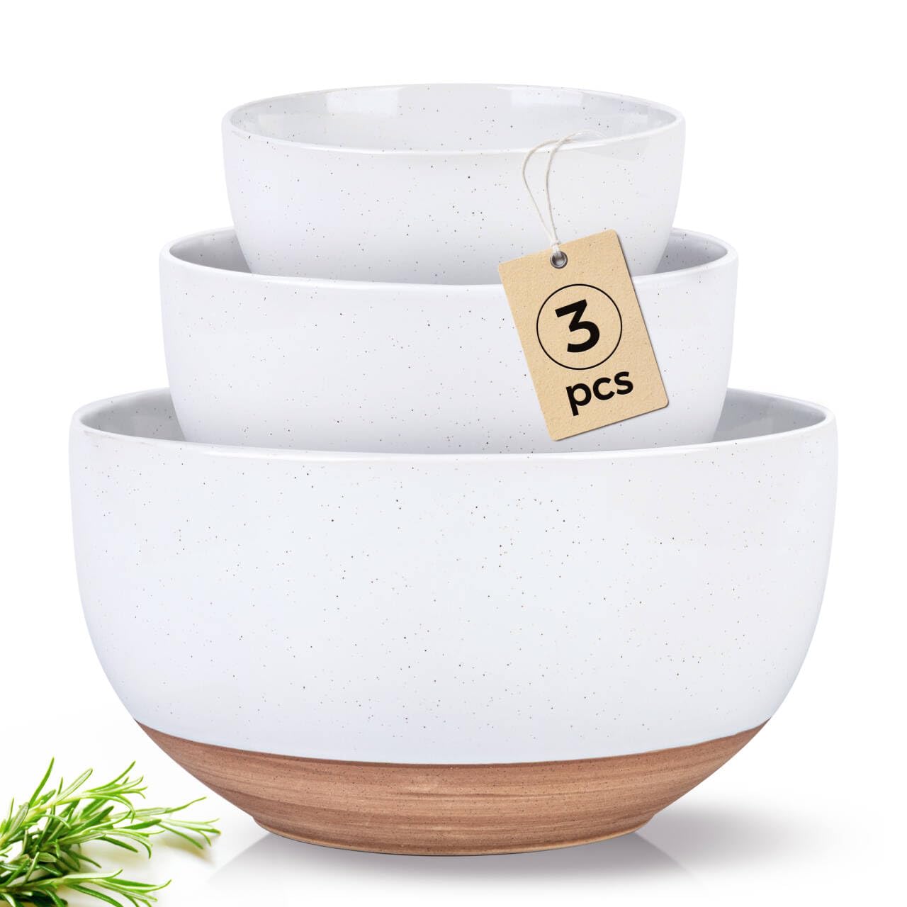 Conjunto AmorArc de tazones cerámicos apilables para optimizar espacio en la cocina.