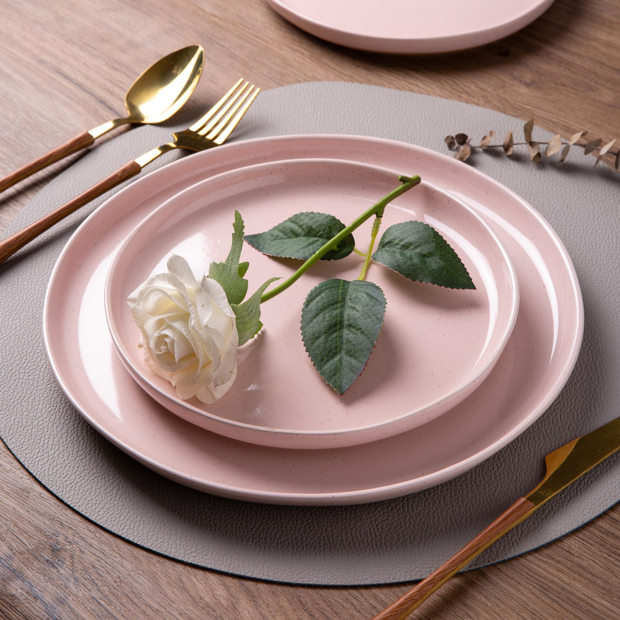 AmorArc platos de postre de 8 pulgadas con esmalte claro rosa nube