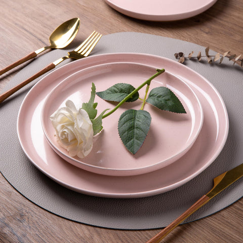 AmorArc platos de postre de 8 pulgadas con esmalte claro rosa nube