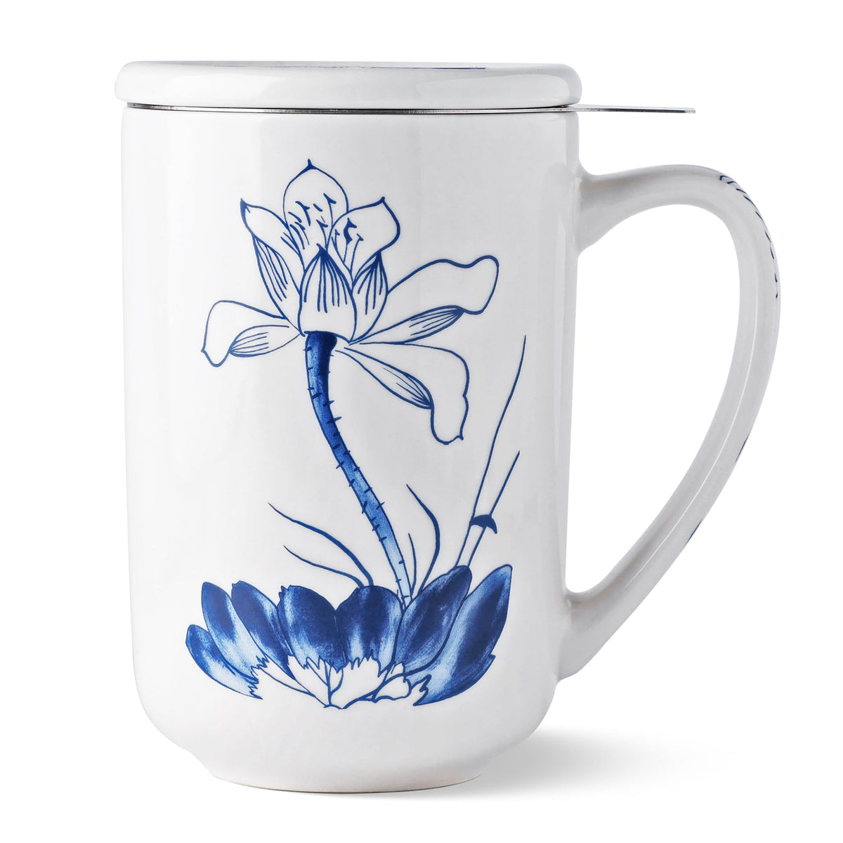 AmorArc Porcelana Taza con Infusor y Tapa: infusión limpia y rápida.
