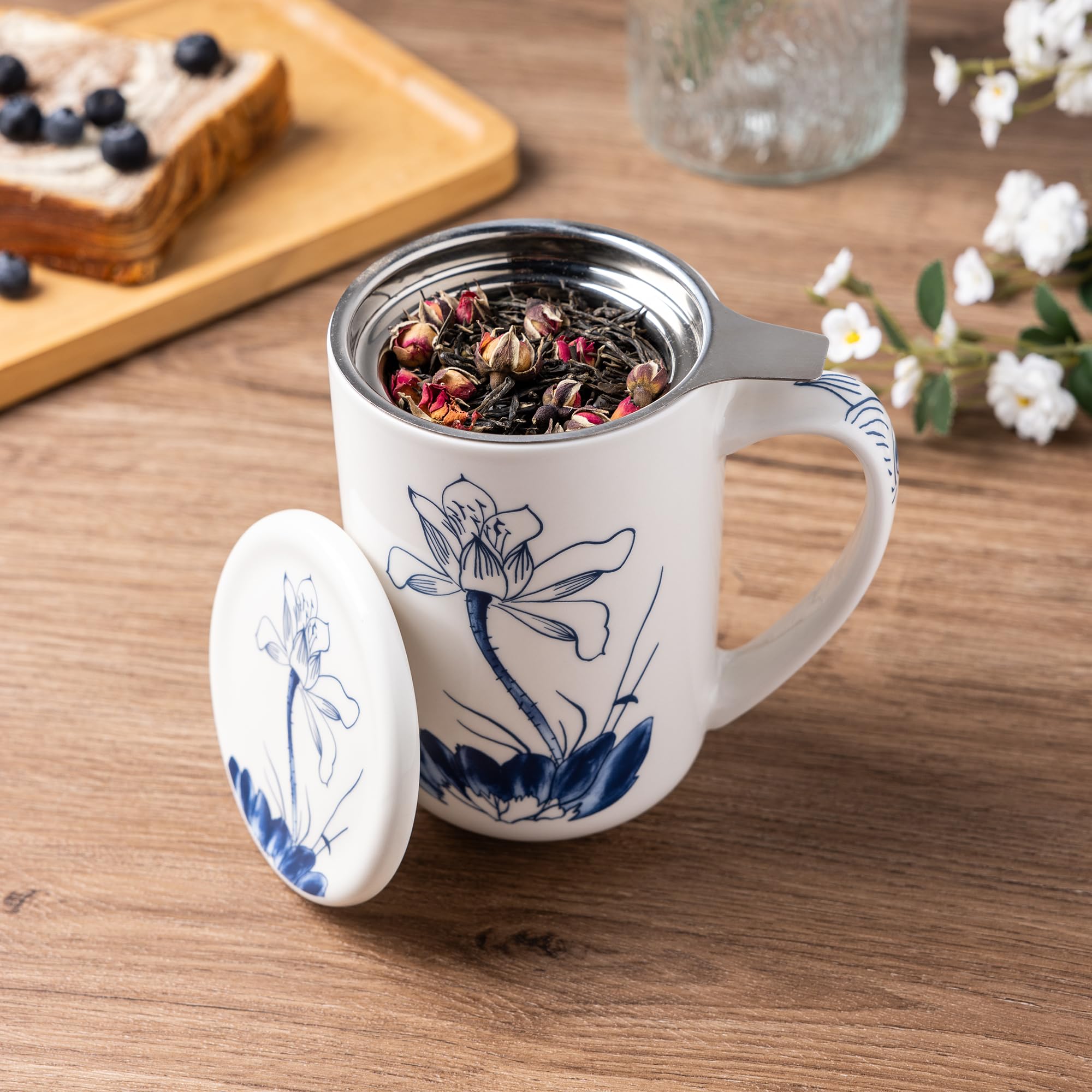 AmorArc Taza Te con Infusor: prepara té suelto con facilidad.