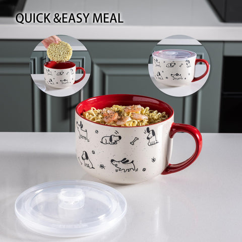 Taza AmorArc apta para microondas con tapa ventilada para calentar sin salpicaduras