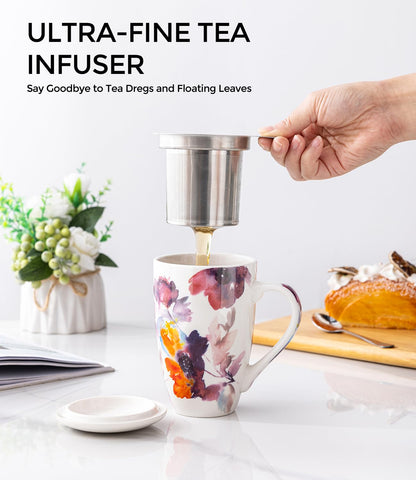 AmorArc Tapa doble función mantiene el té caliente y sirve como soporte.
