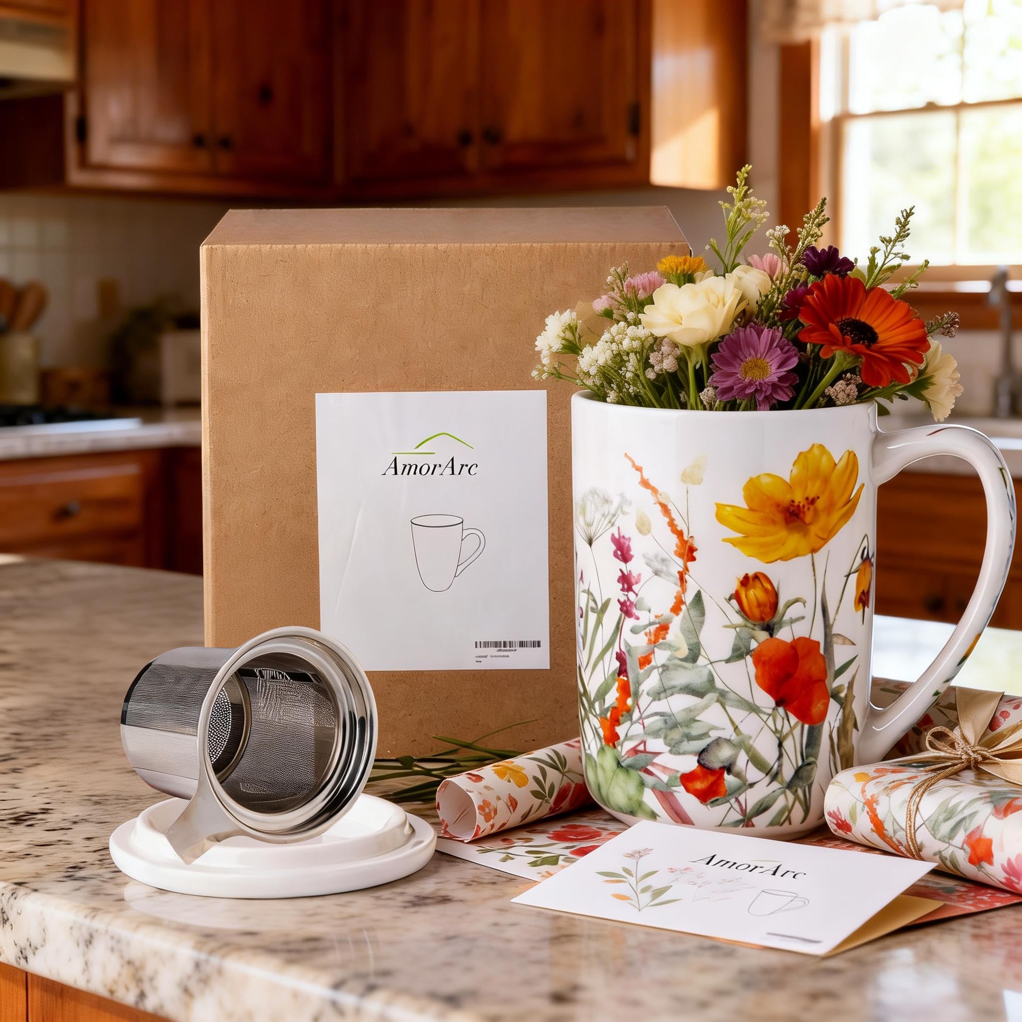 AmorArc tapa para taza cerámica, diseño práctico y duradero.