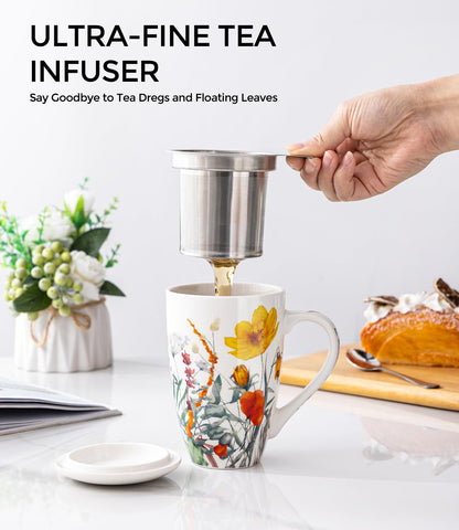 La tapa de AmorArc mantiene el té caliente y sirve de soporte
