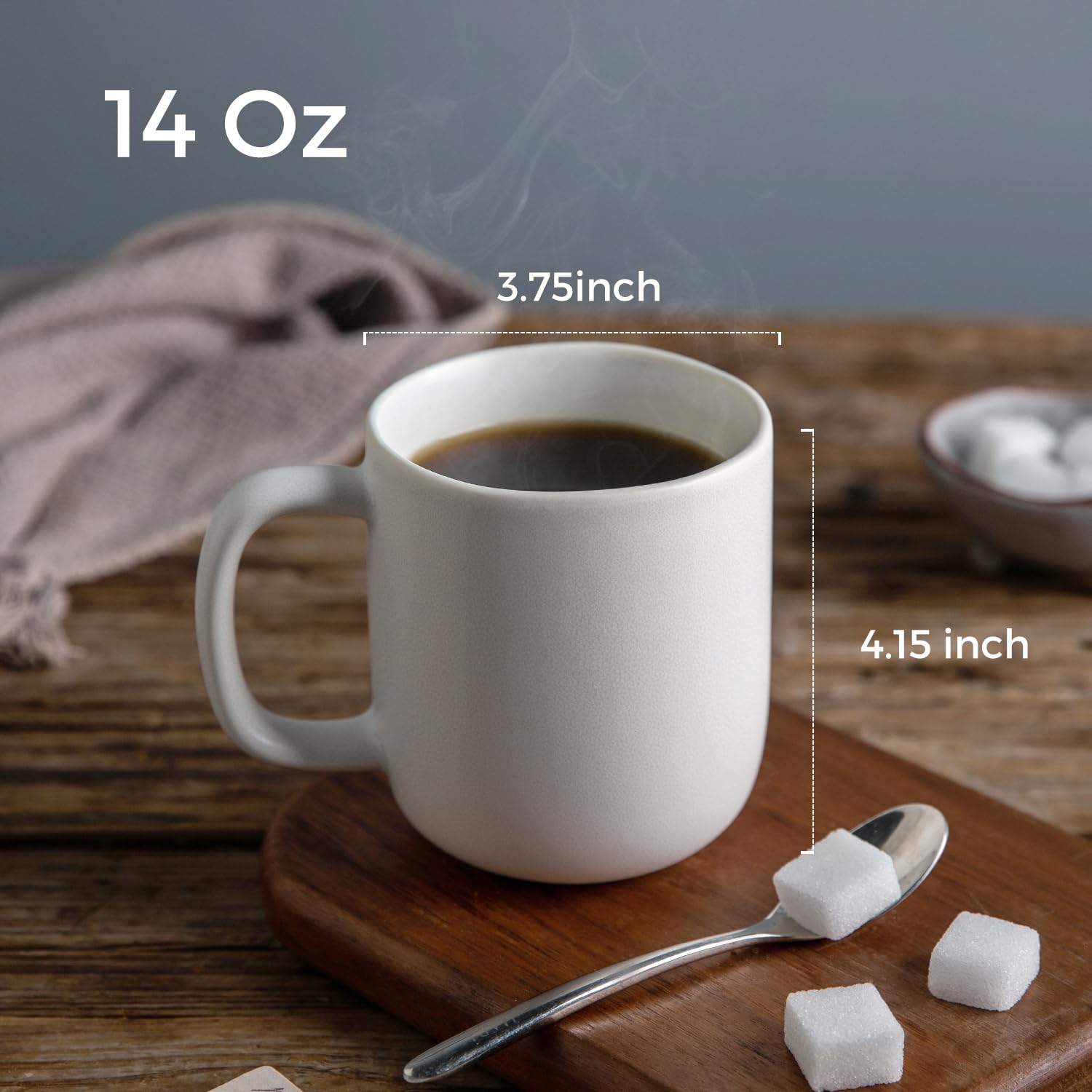 AmorArc taza café asa grande y ondulada para manejo diario.