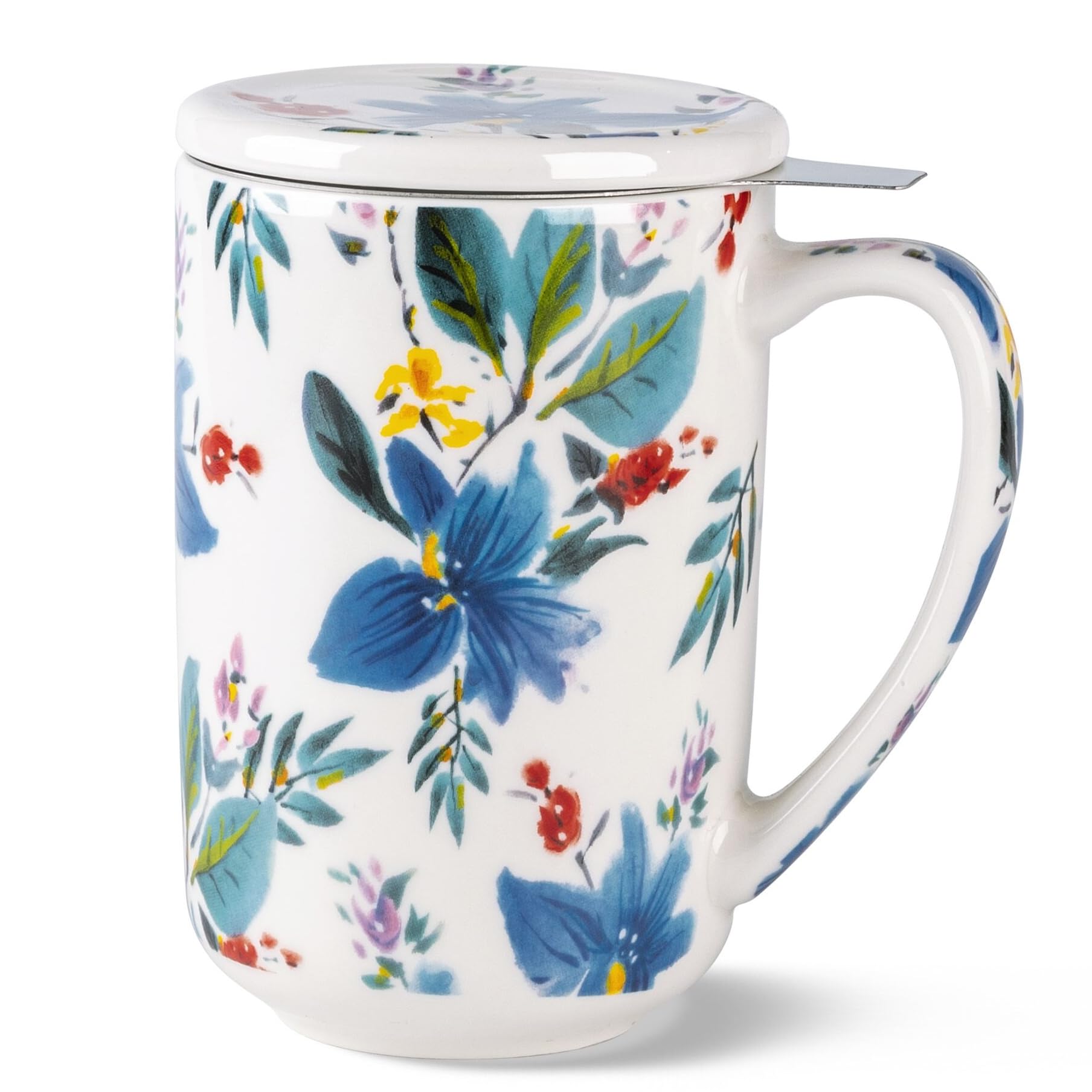 AmorArc taza cerámica con infusor y tapa para té de hoja suelta