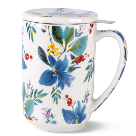 AmorArc taza cerámica con infusor y tapa para té de hoja suelta