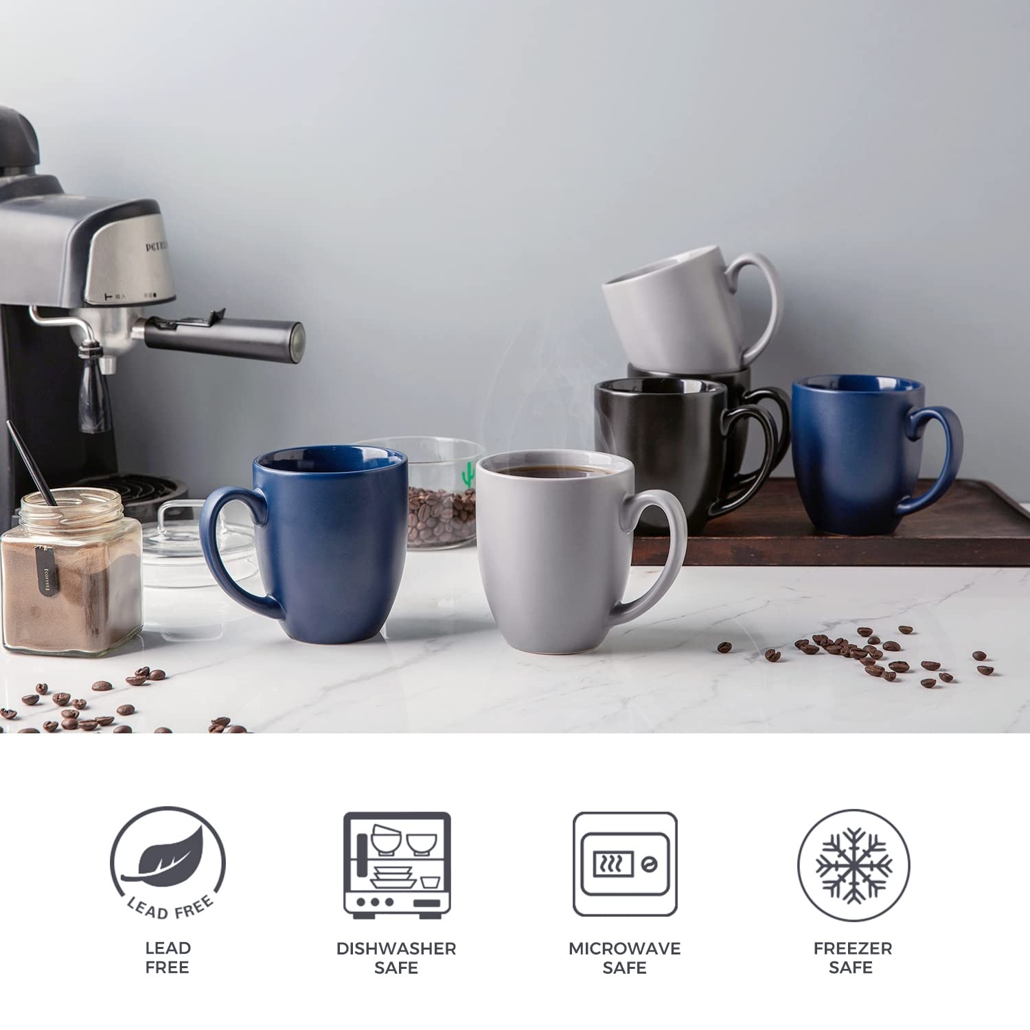 AmorArc taza ceramica exterior mate gris para un estilo moderno.