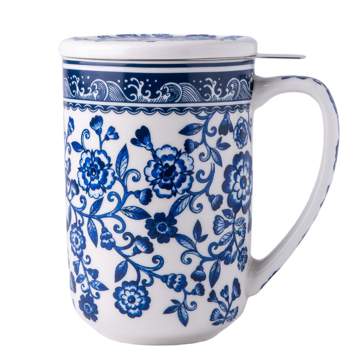 AmorArc taza porcelana con infusor y tapa para infusiones limpias y sabor intenso