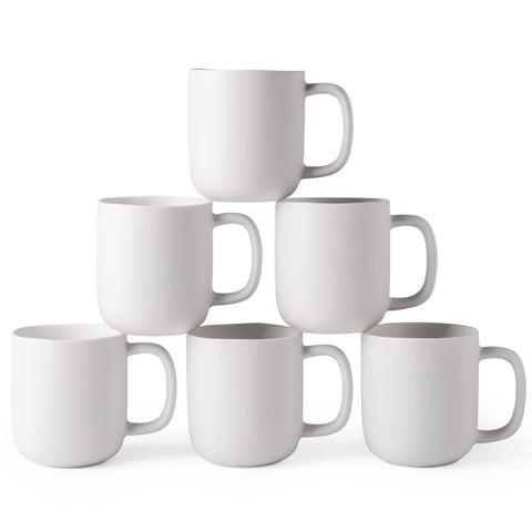 AmorArc tazas 14oz set de 6 con asa amplia para agarre cómodo.