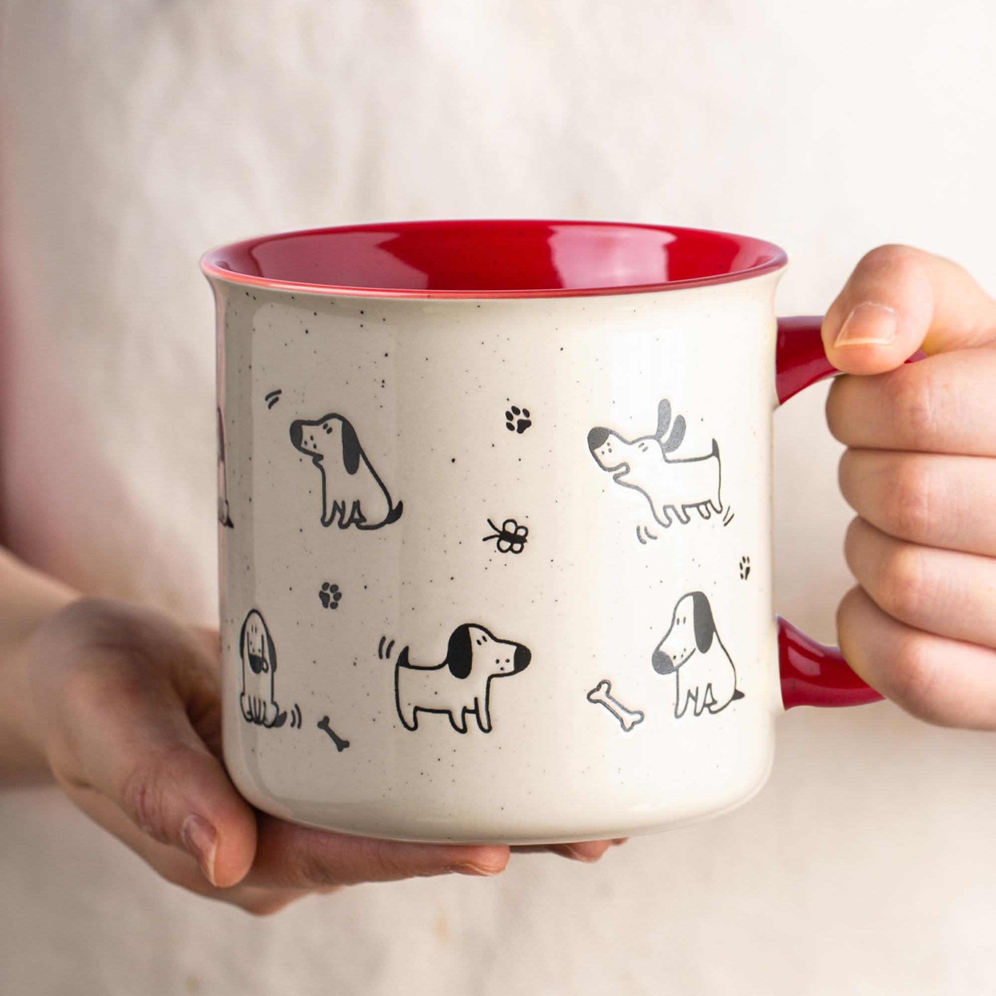 AmorArc taza cerámica con esmalte interior brillante, facilita la limpieza