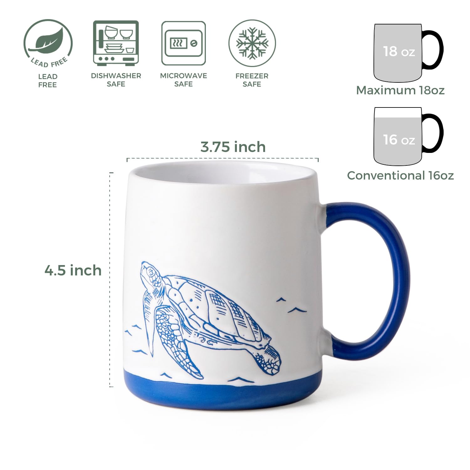 AmorArc texturas marinas en taza para la mesa.