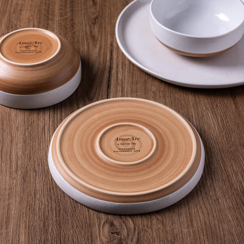 AmorArc plato postre de 8 pulgadas con glaseado moteado, porciones ideales