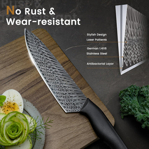 Amorston cuchillo santoku 7 pulgadas versátil para verduras y proteínas