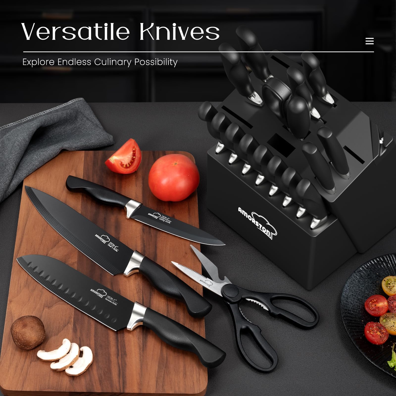 Cuchillo Amorston santoku 7 pulgadas para picar y rebanar con precisión