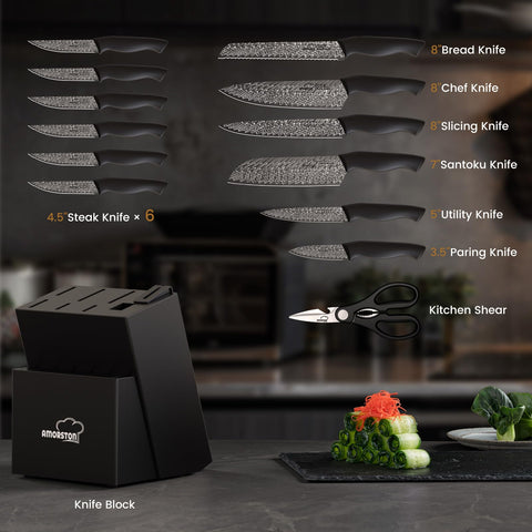 Amorston cuchillo rebanar 8 pulgadas para fileteado uniforme