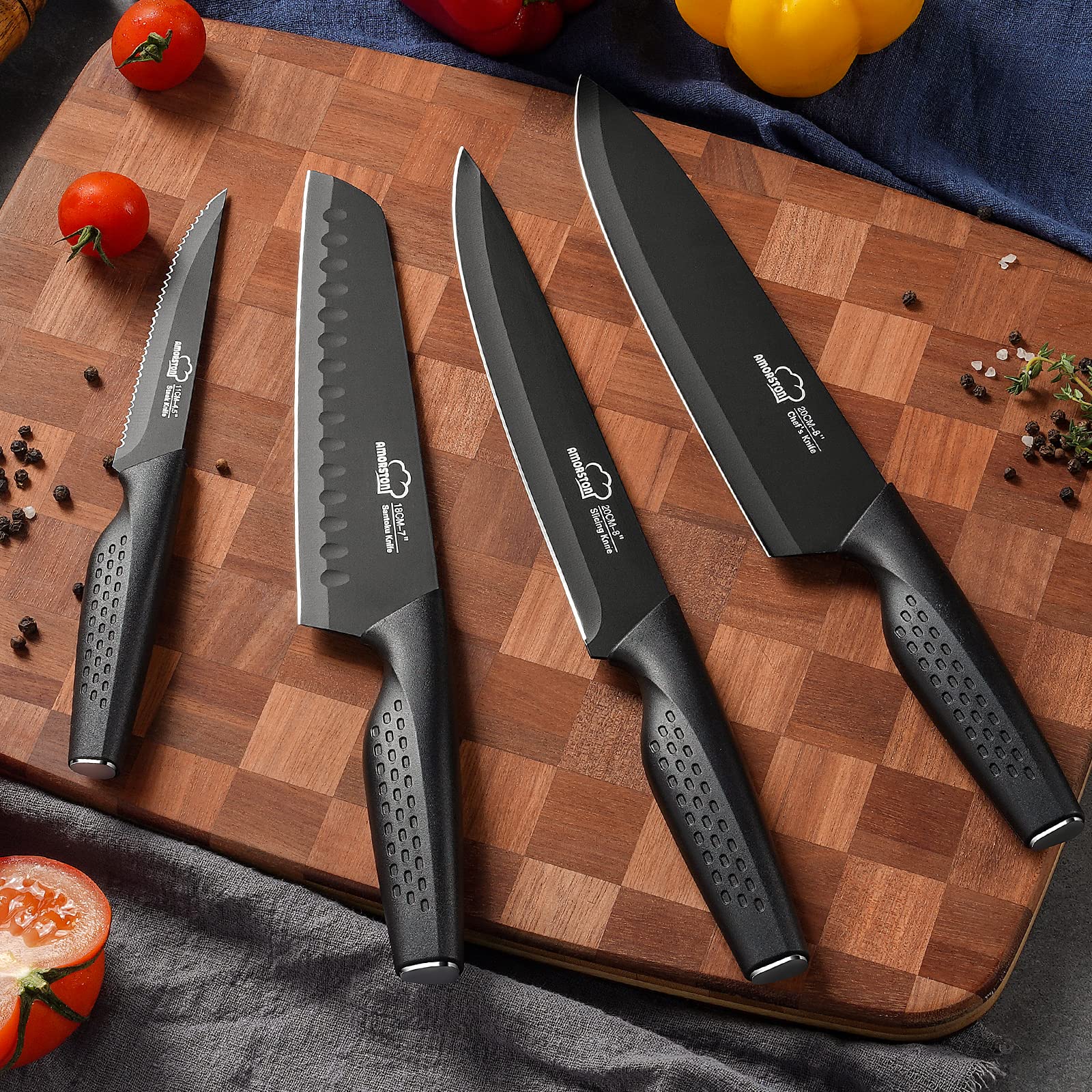 Amorston tijeras de cocina y bloque de madera para seguridad