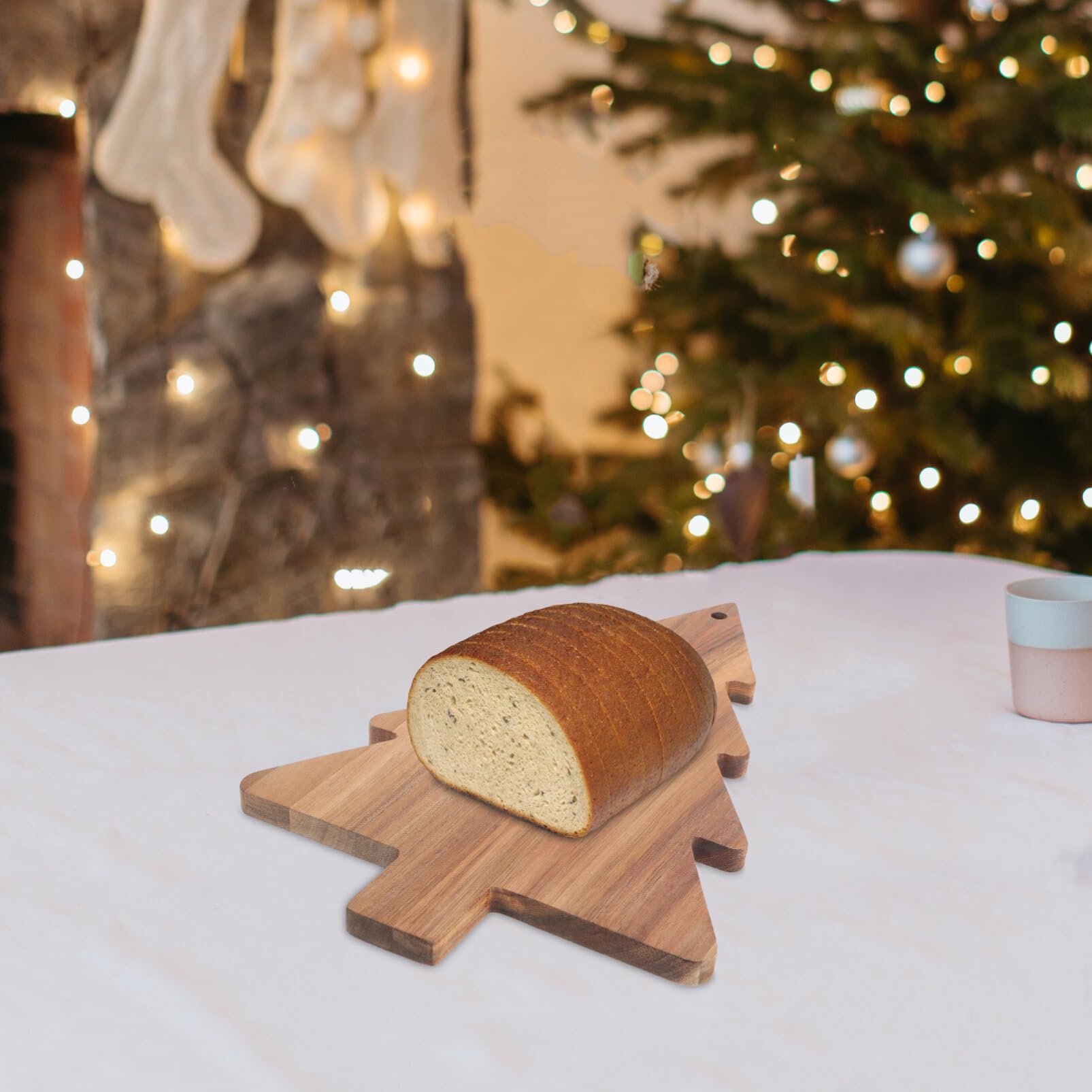 Amosfun tabla madera quesos y frutas para servir.