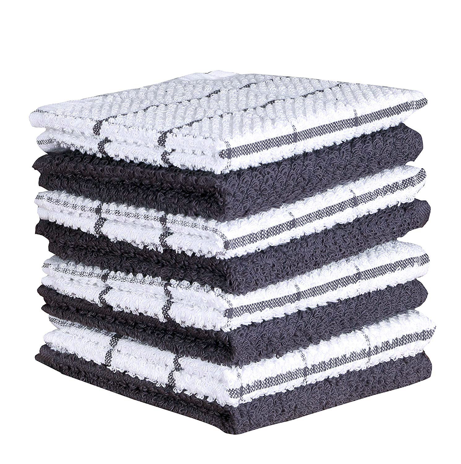 AMOUR INFINI paños de cocina de algodón gris oscuro, absorbentes para secar platos