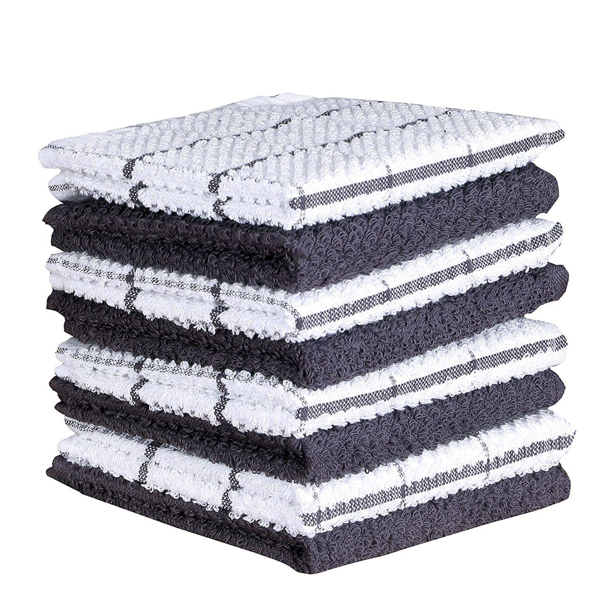 AMOUR INFINI paños de cocina de algodón gris oscuro, absorbentes para secar platos