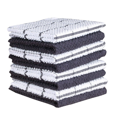 AMOUR INFINI paños de cocina de algodón gris oscuro, absorbentes para secar platos