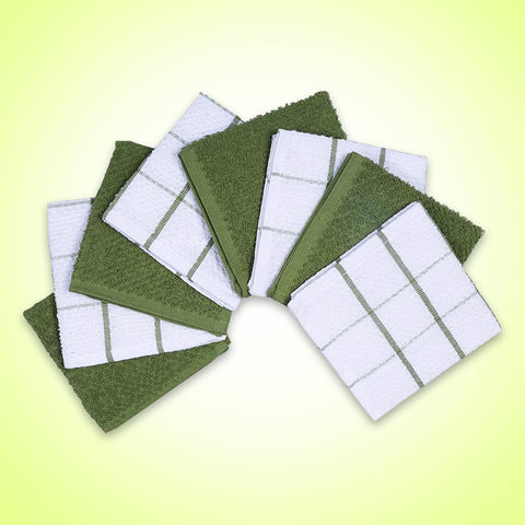 AMOUR INFINI paños de cocina terry gris sólido, ideales para secar platos.