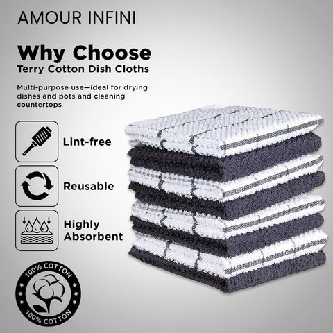 AMOUR INFINI paños terry absorbentes para derrames y secado rápido