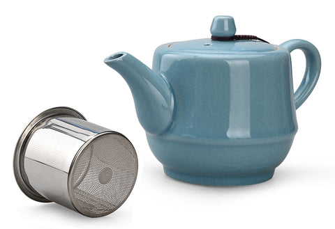 Amoysanli tetera cerámica con filtro de acero inoxidable para té suelto