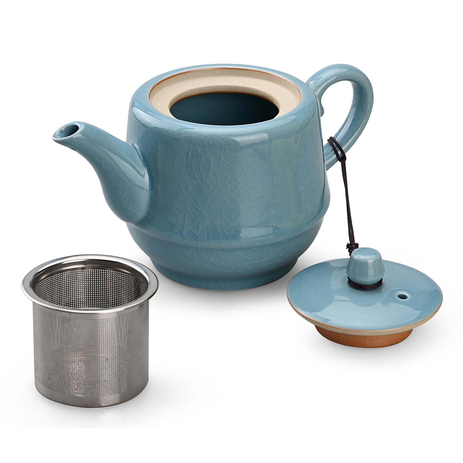 Amoysanli tetera cerámica con infusor removible para preparar té en casa