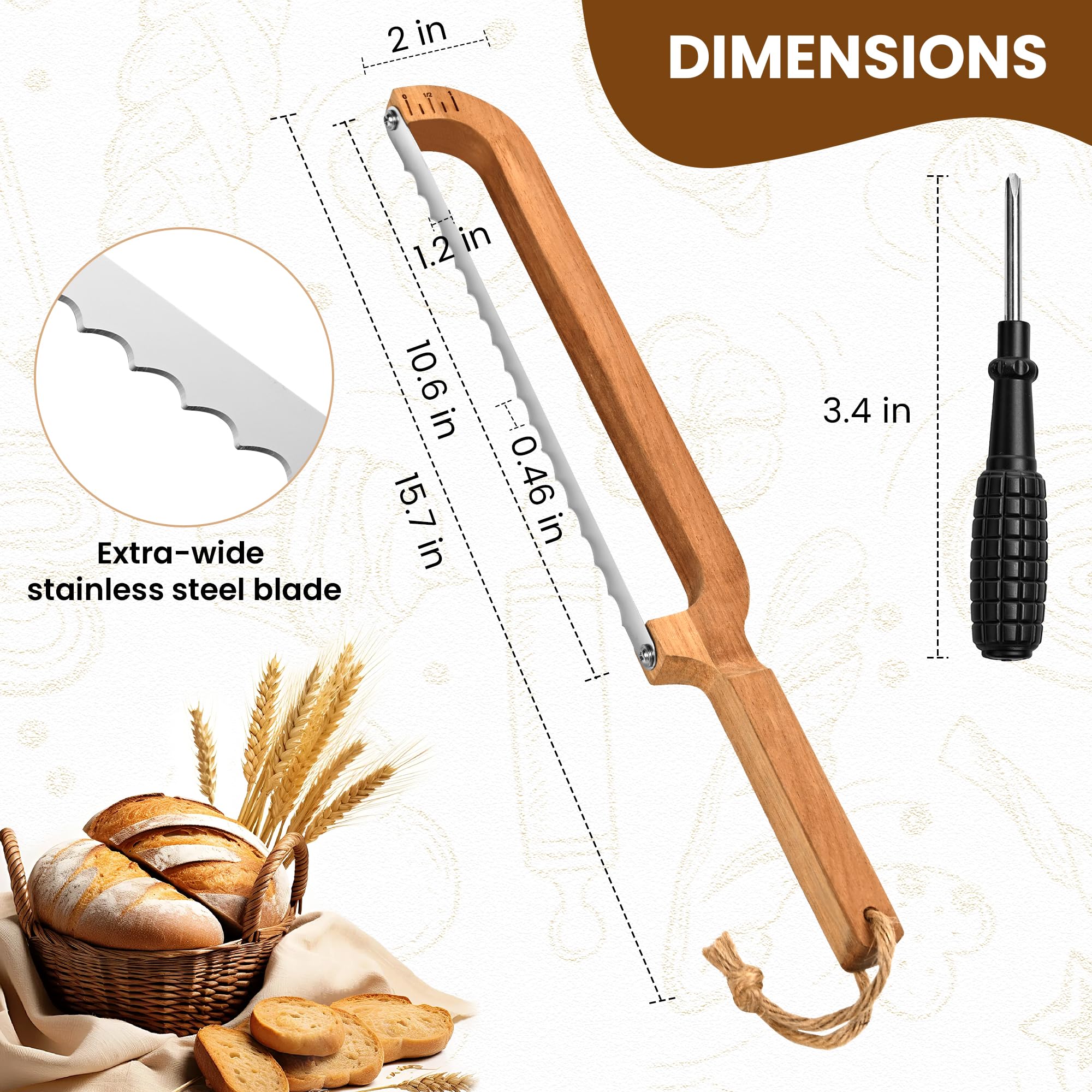 AMROAH cuchillo pan de madera natural aporta calidez a la cocina.