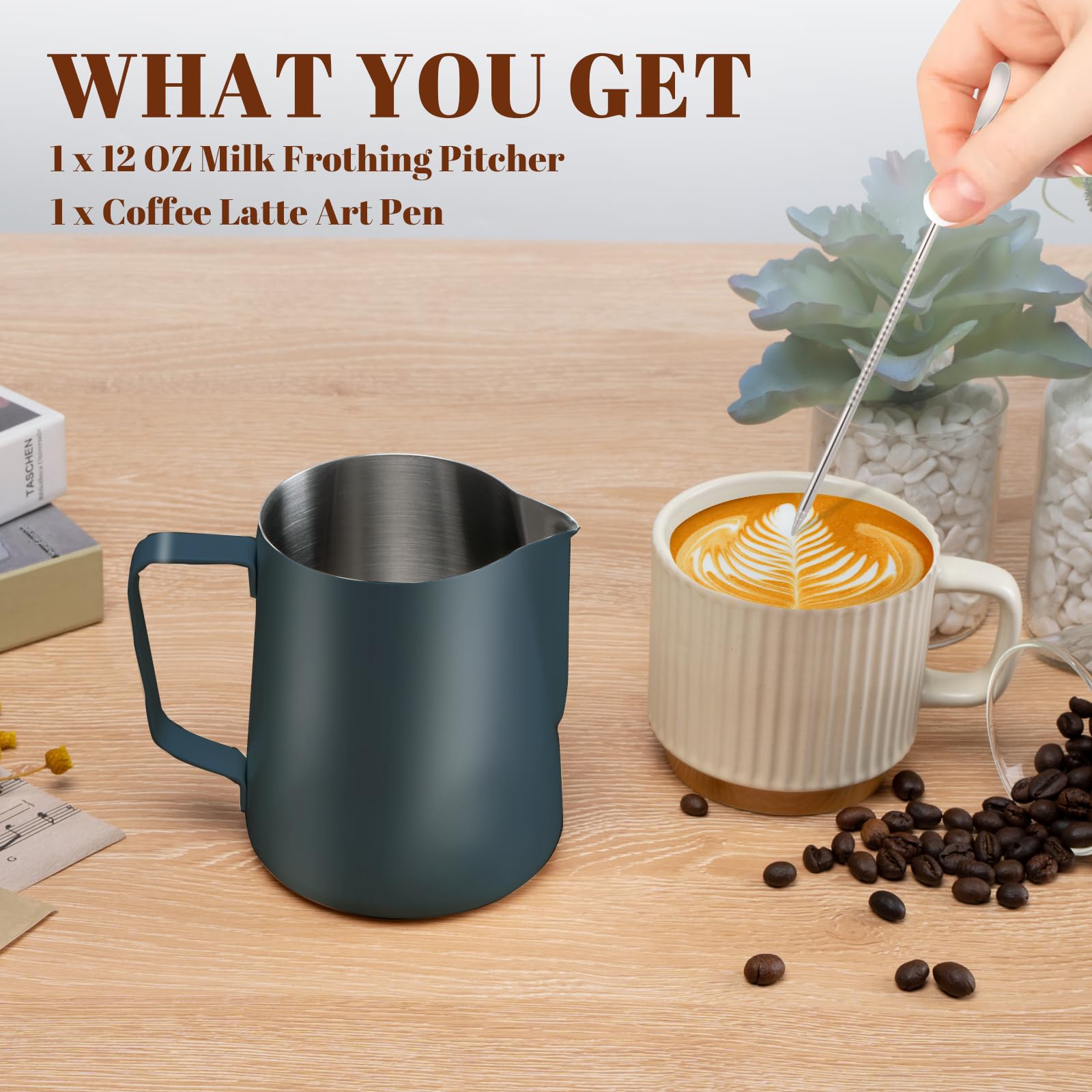 Amrules Boquilla diseño latte garantiza vertido limpio para arte en leche