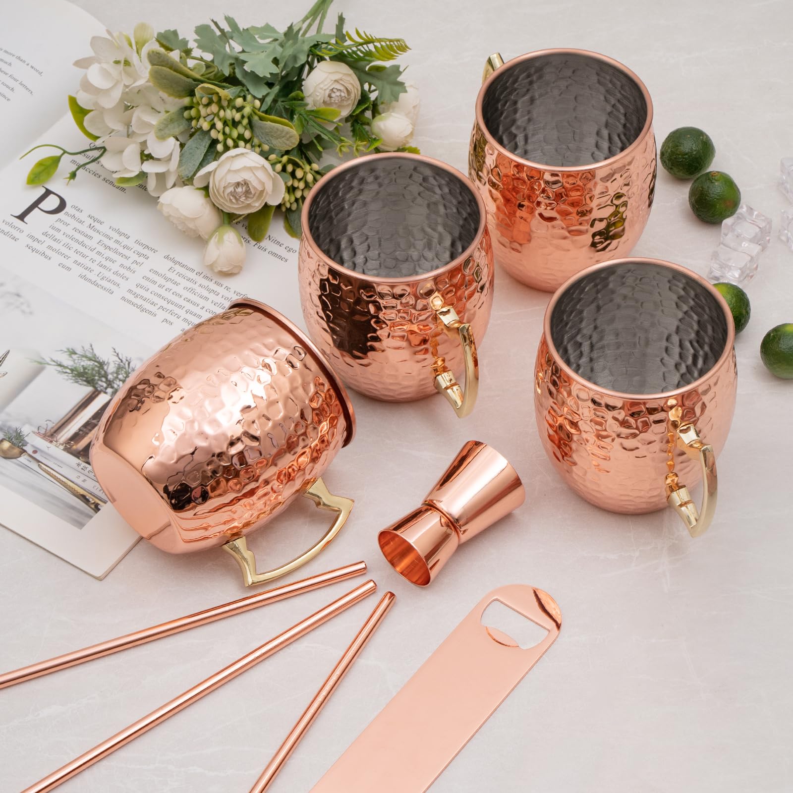 Regalo perfecto para bodas o fiestas: conjunto Amrules de cobre con estilo.