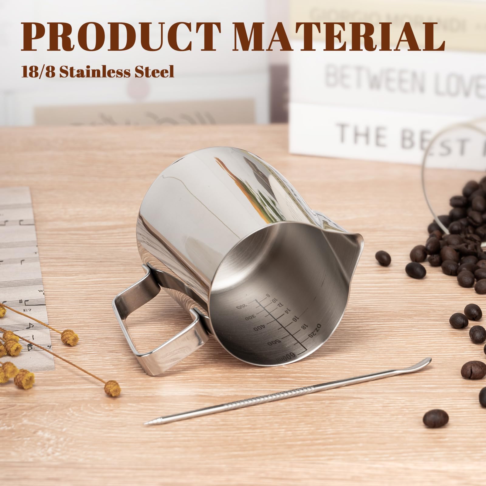 Amrules Mango ergonómico garantiza agarre cómodo para decorar cafés