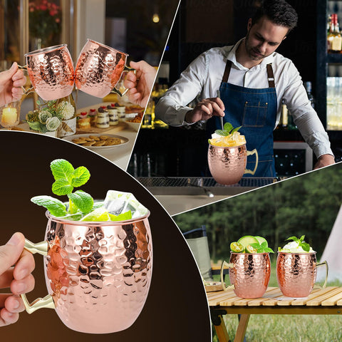 Amrules Moscow Mule: juego de 4 tazas de cobre, regalo ideal para amantes de cócteles.