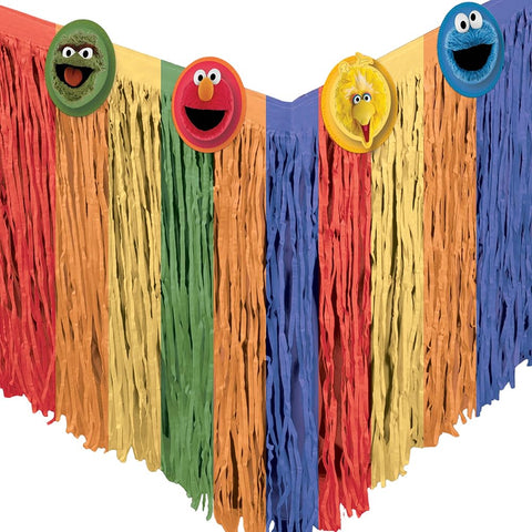 Falda de mesa Sesame Street de Amscan, colorido diseño para fiestas temáticas divertidas