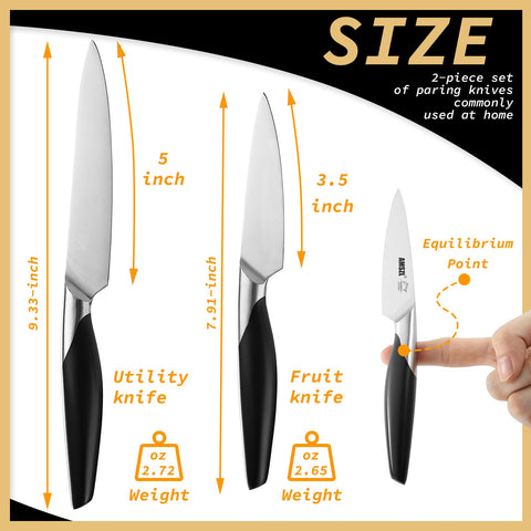 AMSZL cuchillo para pelar 3,5 pulgadas, filo preciso para frutas