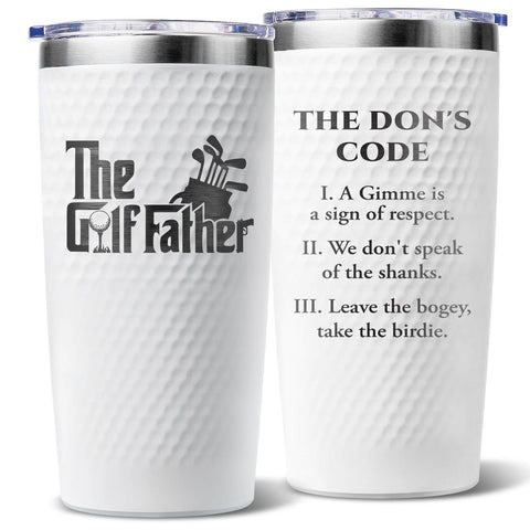 Amutta taza golf dad frente: diseño distintivo y agarre estable para cada sorbo.