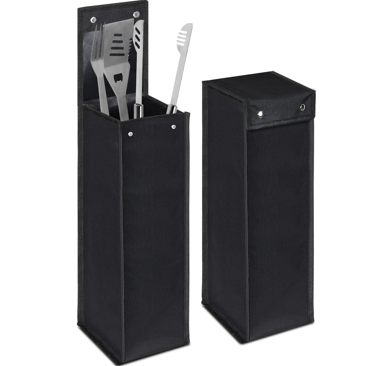 Amylove bolsa para utensilios de parrilla, enfoque en almacenamiento compacto para transporte fácil.