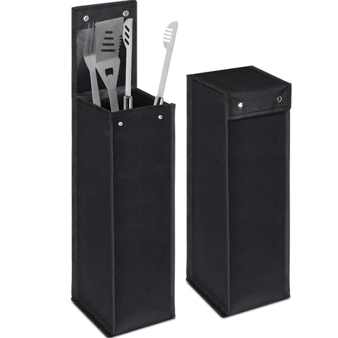 Amylove bolsa para utensilios de parrilla, enfoque en almacenamiento compacto para transporte fácil.
