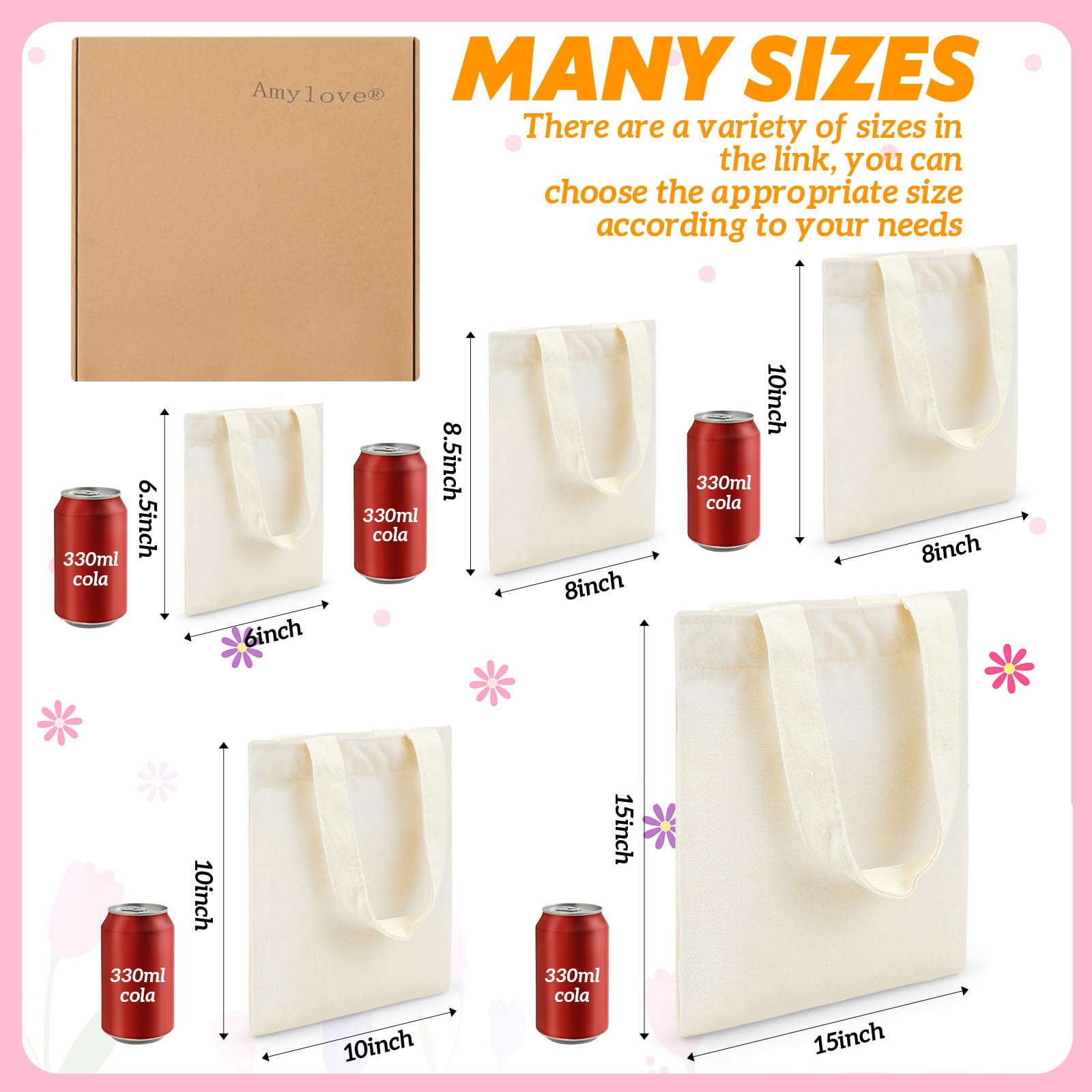 Amylove mini tote de lona duradera para regalos y fiestas