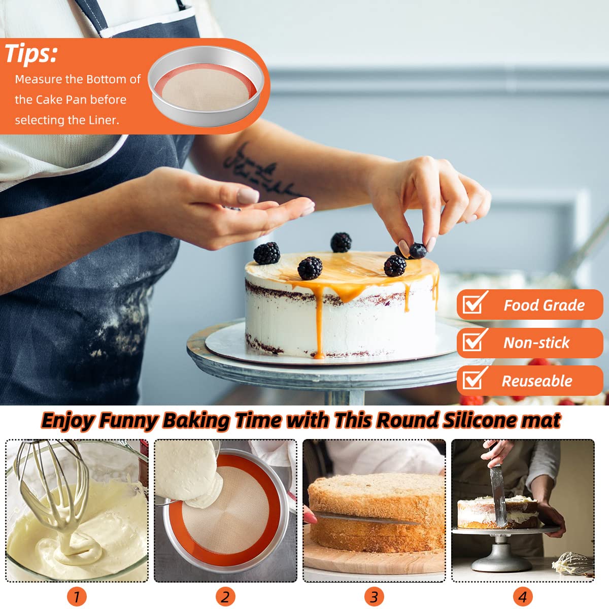 AMYONE manta silicona multiusos para tortillas, pasteles y pizzas.