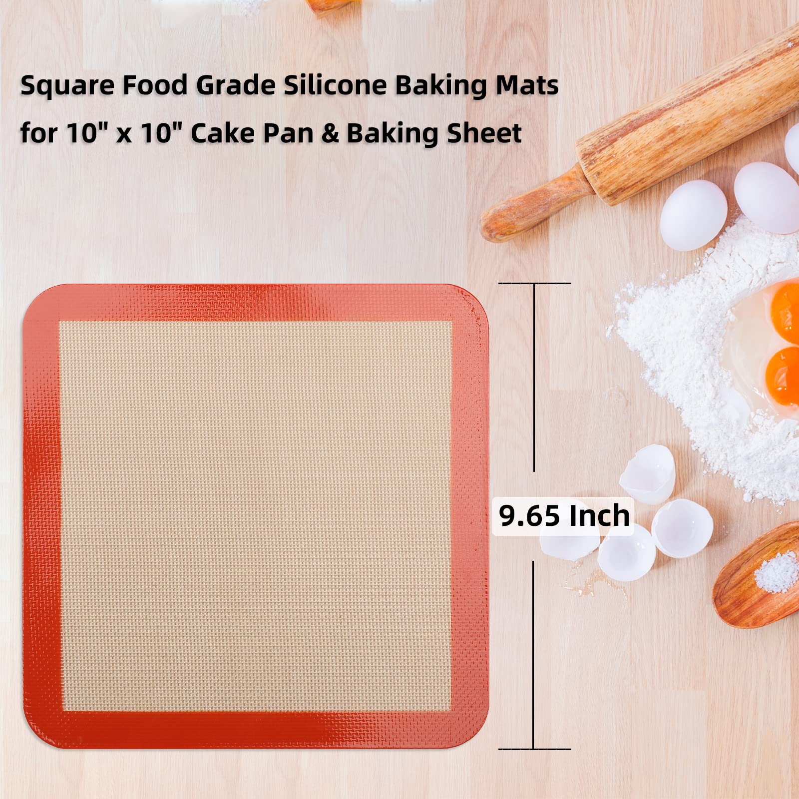 AMYONE mat de silicona cuadrado 10x10, uso en horno: facilita limpieza y reutilizable