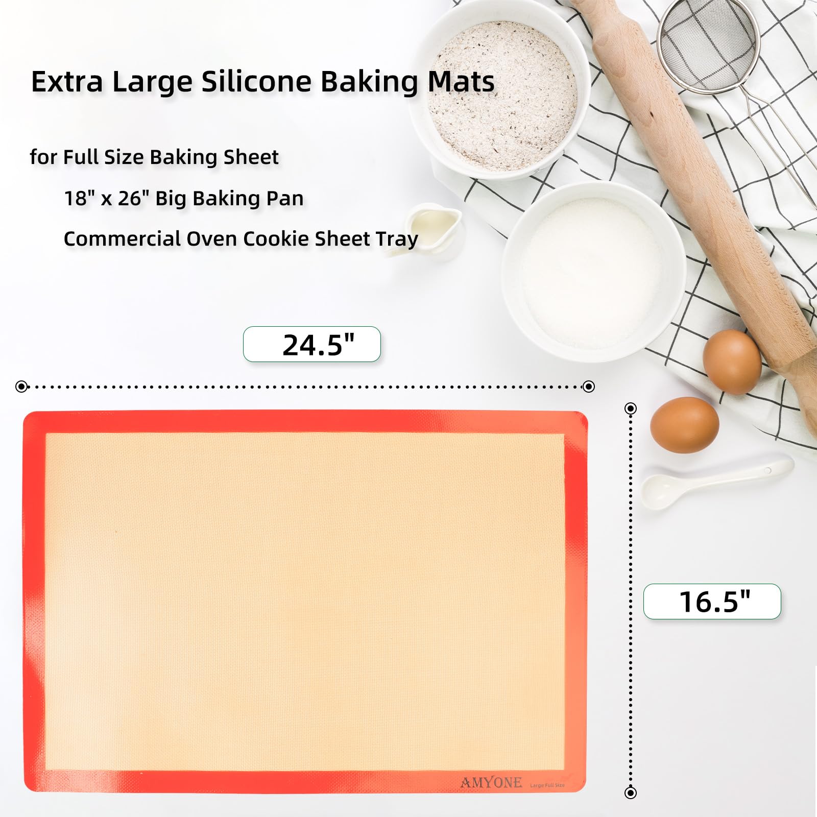 AMYONE: silicona alimentaria antiadherente para facilitar la limpieza.