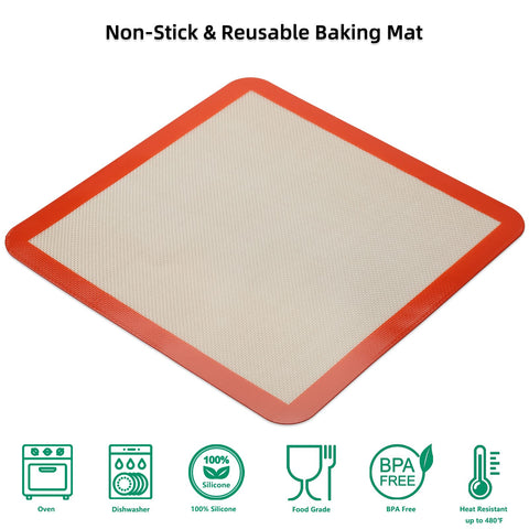 AMYONE tapete silicona cuadrado 12 pulgadas, ideal para panadería casera y horneados.