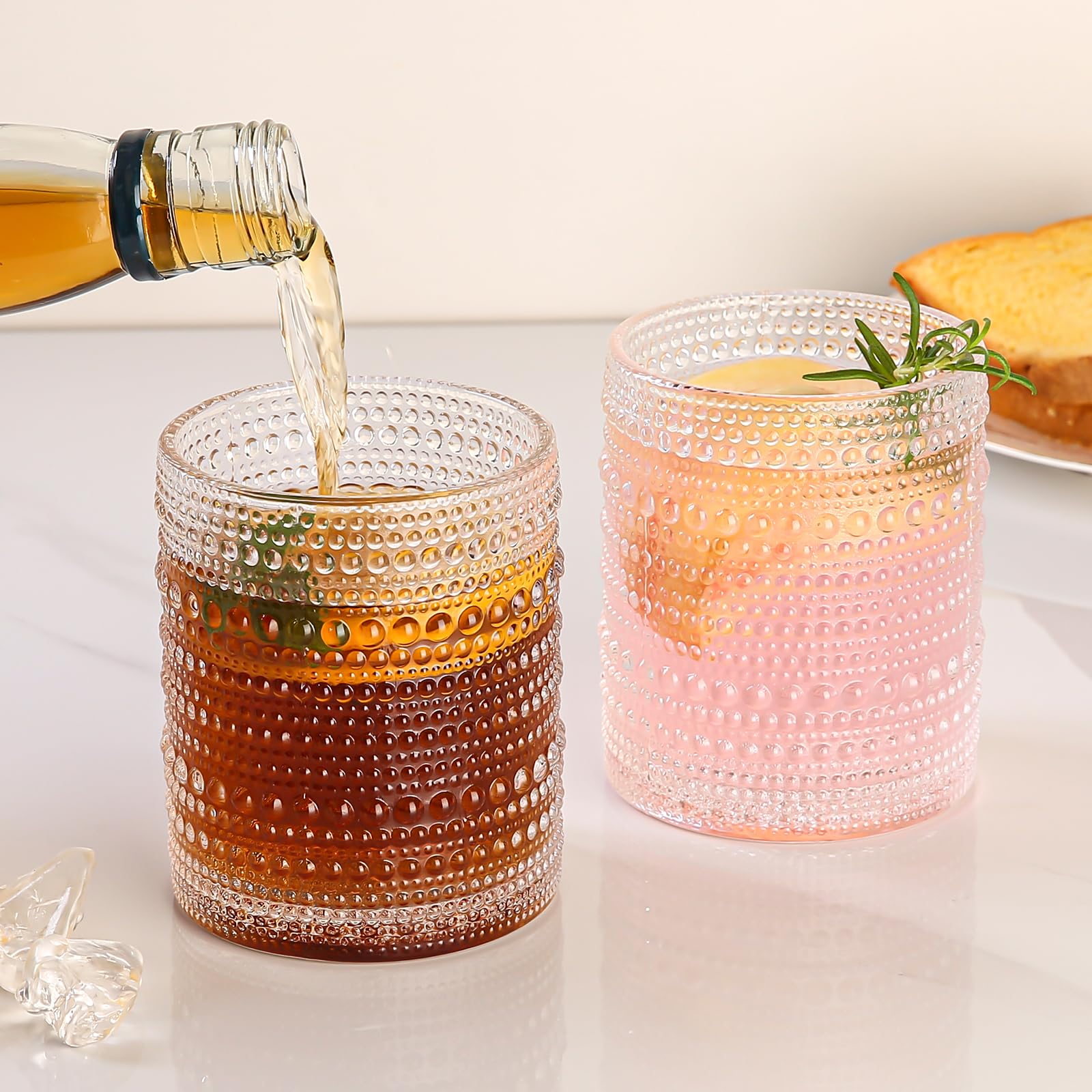Amyoole vaso con relieve perlado, resistente y apto para lavavajillas.