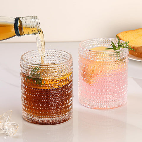 Amyoole vaso con relieve perlado, resistente y apto para lavavajillas.