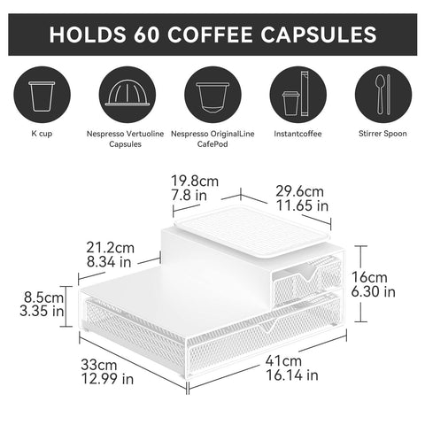 AmzAge, capacidad para 60 cápsulas, organiza sabores variados.